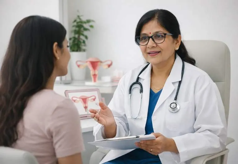 Illustration representing gynaecology care for women in Koramangala, Bengaluru