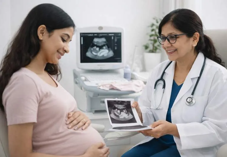 Illustration representing antenatal and pregnancy care in Bengaluru